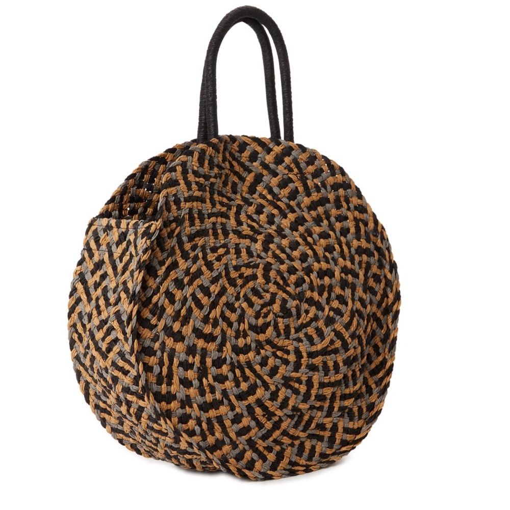 Black and Brown Woven Tote
